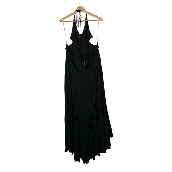 Free People Lillie Black Layered Halter Maxi Dress M - Picture 6 of 7